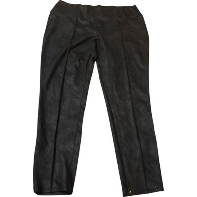 Nine West Womens Pull On Leggings Black Faux Leather Size XXL