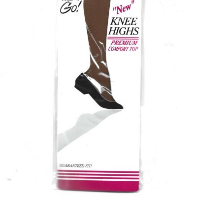 NEW On The Go! Knee Highs Premium Comfort Top, Coffee color, One Size