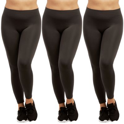 3 Pack Women’s  Fleece Leggings Seamless High Waisted No See-Through Yoga Pants