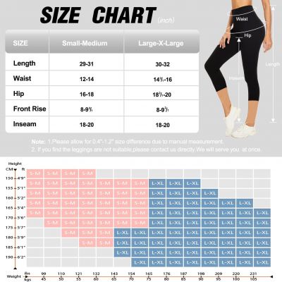 Women'S Soft Capri Leggings-High Waisted Tummy Control Non See through Workout R