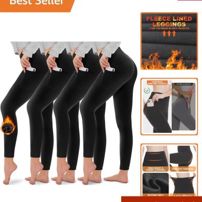 4 Pack Leggings for Women - High Waisted Tummy Control Yoga Pants for Workout...
