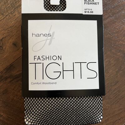 Hanes Fashion Tights Black Fishnet Size Small New!