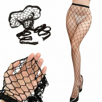 Women High Waist Pantyhose Fishnet Stockings Mesh Tights Thigh High Socks