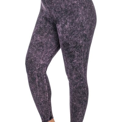 PLUS SIZE 1X-3X MINERAL WASHED FULL-LENGTH LEGGINGS 2 COLORS *FREE SHIPPING*