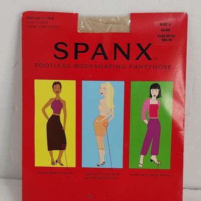 Spanx Footless Bodyshaping Pantyhose Control Top Size A NUDE Invisible New