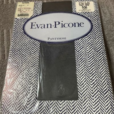 Vintage NOS Evan-Picone Ultra Sheer Nylon Pantyhose IRREGULAR Blk Sz Ample