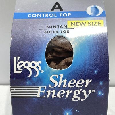L'eggs Womens Size A Suntan Sheer Energy Control Top Med Support Leg 65409