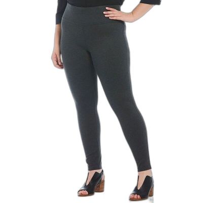 Slim Factor by Investments Plus Size 1X Grey Knit Wide Waistband Leggings NWT