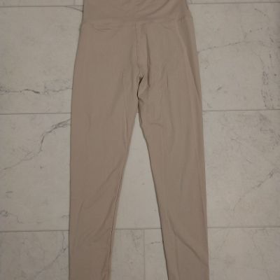 New Tan High Waisted Tummy Control Soft Workout Leggings Women's Sz S/M