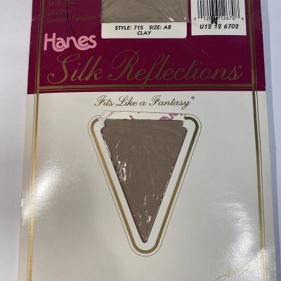 Vintage Hanes Silk Reflections Silky Sheer Clay AB Pantyhose NOS