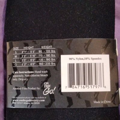 On The Go Black Footed Tights Size large