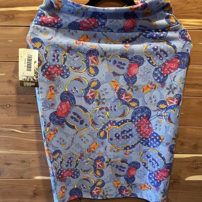 LuLaRoe Disney Cassie Style size Small Blue Skirt Mickey & Minnie New With Tags