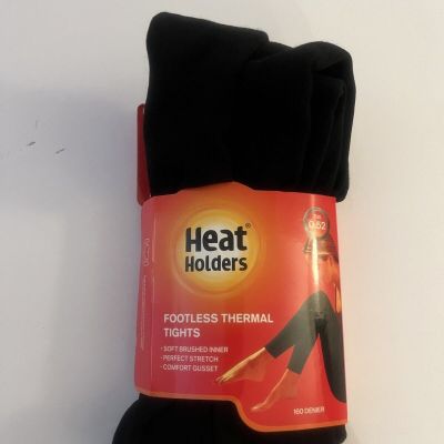 Heat Holders 160 Denier 0.52 TOG Footless Thermal Tights Black Womens Sz L New
