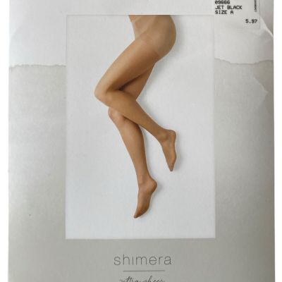 NEW Shimera Ultra Sheer Control Top Pantyhose Size A Jet Black