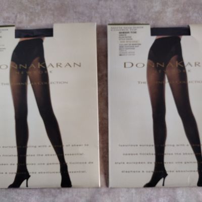 Donna Karan Matte Semi Sheer Control Top Pantyhose - Onyx - Size: Plus Petite