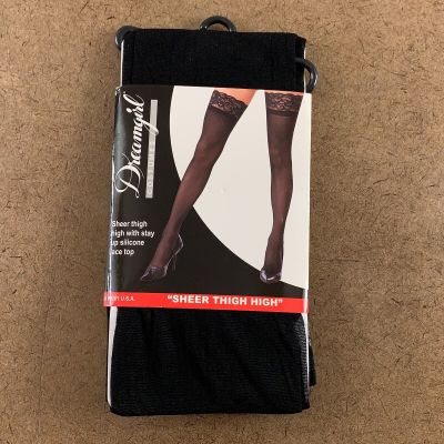 Dreamgirl Costumes Women's One Size 90-160lbs Black Sheer Thigh High 1 Pair NWT