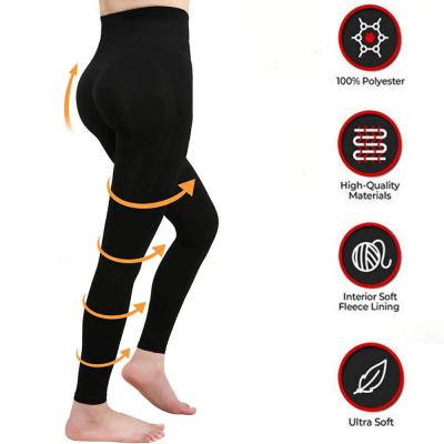 Women Ladies Black Leggings Thermal Sock Winter Warm Yoga Pants High Waist Tight