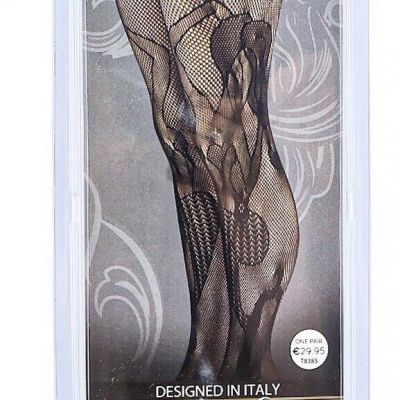 Black Lace Stockings Lusso Mermaid One Size Fits Most Fantasy Pattern