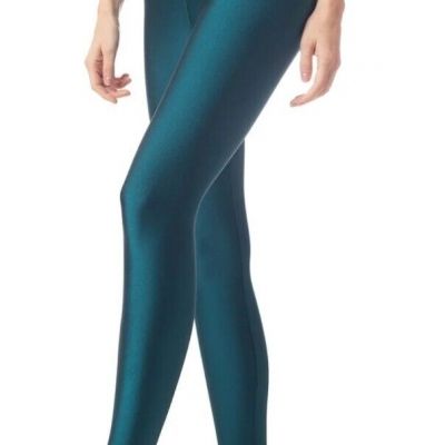 Emily Hsu Ultraluxe Legging XL Teal, Shiny, Nylon/Spandex, American Apparel  NWT
