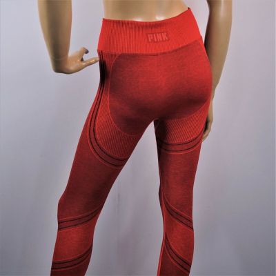 PINK Victoria's Secret Seamless Workout Tight Red Marl Womens Sz M Leggings