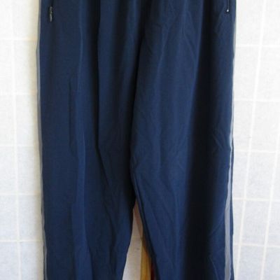 Nike Deep Navy Loose Zip Leg Workout Polyester/Nylon Woman's Pants XL