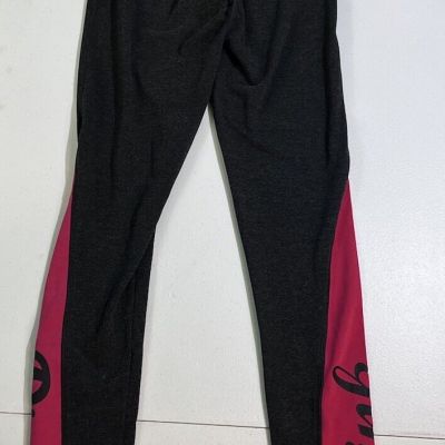 Victoria's Secret Pink Yoga Legging Ankle Side Stripe XS Spell Out Dark Gray