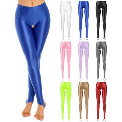 Women's Trousers Fitness Pants Shaper Underpants Compression Pantyhose Shiny Oil