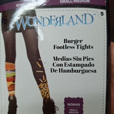 New Women Burger & Fries Footless Tights Pantyhose Leg Wear Size S/M