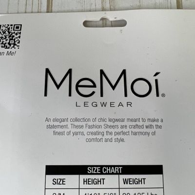 New MeMoi Diamond Fashion Sheer Tights Control Top Nude Size Small ME-107 NWT H4