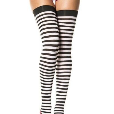 Striped Thigh Hi! Plus & Regular! Red/White or Black/White! Adult Woman Costume