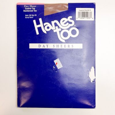 Vintage Hanes Too Day Sheers Pantyhose - Size CD - 136 Control Top Barely There