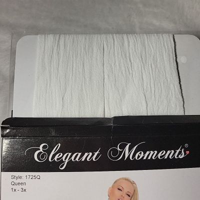 Elegant Moments Sheer White Thigh Hi Stockings Style 1725Q Queen 1x-3x