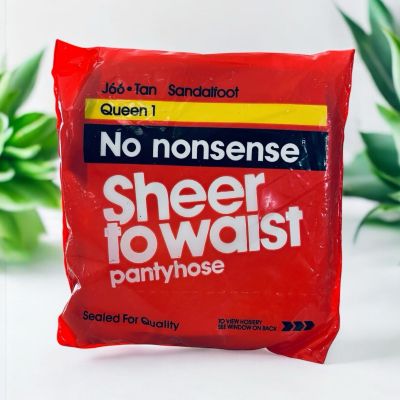 No Nonsense Sheer To Waist  Pantyhose Queen J66 Tan Sandalfoot NEW