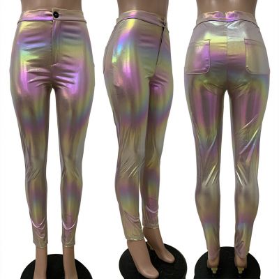 NEW Women Fashion  Light Bright High Waist Pencil Sexy Party Pants Trousers #PT