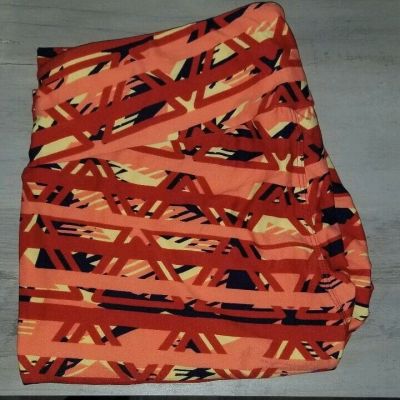 lularoe TC Leggings Bright neon colors orange coral yellow black geometric