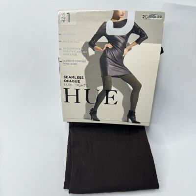 HUE Womens Seamless Opaque Luxe Tights Size 1 Espresso 1 Pair New
