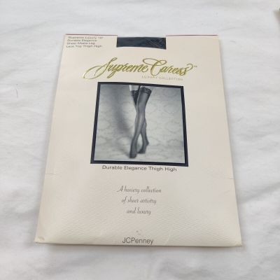 Supreme Caress Pantyhose Sheer Matte Thigh High Black Luxury 10 Size Short (S-M)