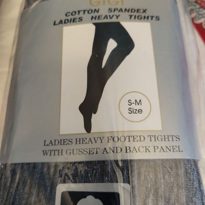 Gigi Cotton Spandex Ladies Heavy Gray Tights new in package sz SM