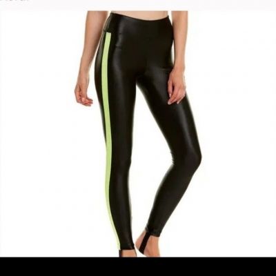 KORAL  Black with Green Neon Strip Infinity Yoga Leggings Size XS