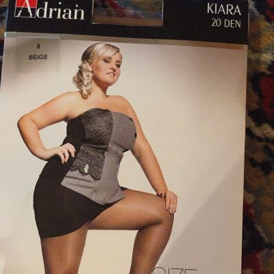 PLUS SIZE TIGHTS ADRIAN KIARA 20 Den BEIGE SIZE-8 NEW