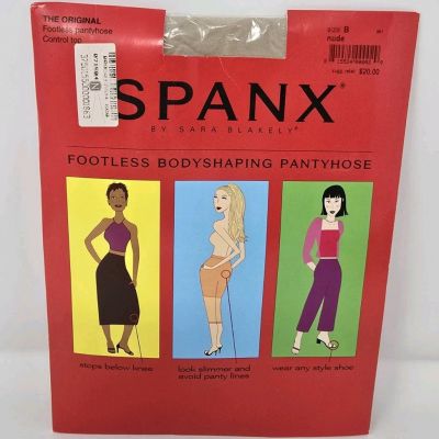 Spanx Footless Pantyhose Nude Size B Control Top Slimming New