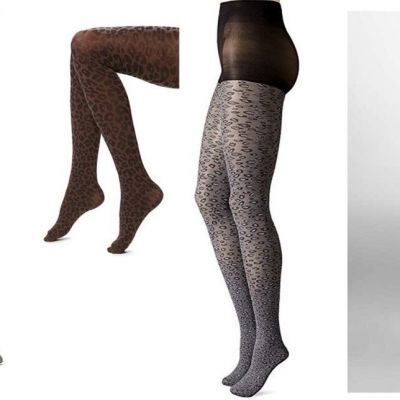 Hue Tights Leopard Pattern Tights Control Top  S/M, M/L