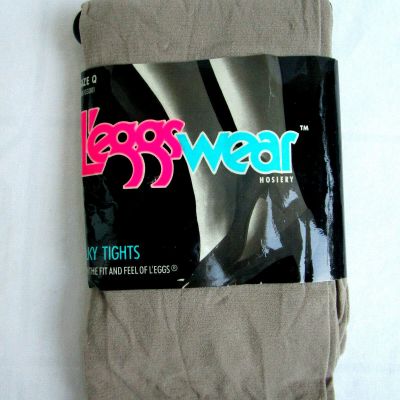 VTG 90s.LEGGS..SILKY..TIGHTS..NYLON & SPANDEX..NEW..USA..GRAY BROWN.NEW.sz Q
