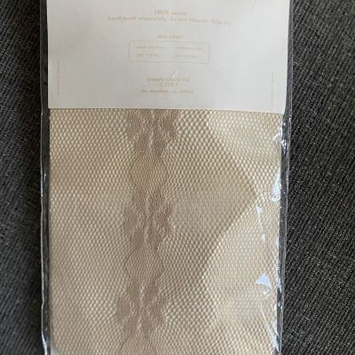 New Paper White Beige Lace Pantyhose Tights M L 125-150 Lbs Coquette