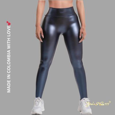 WOMENS HIGH WAISTED SHAPING ACTIVEWEAR SPORTS ATHLETIC LEGGINGS BLUE/SHAPE LINE