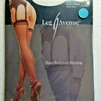 Sheer Back Seam Stocking Leg Avenue 1000 White New Women's NEW
