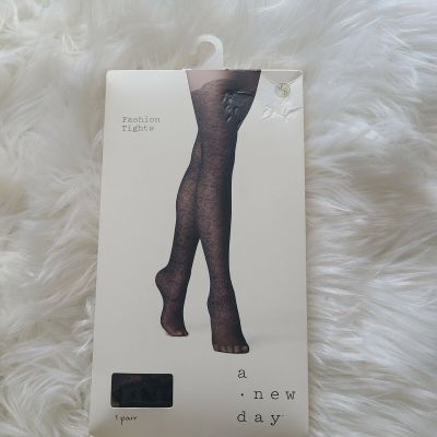 A NEW DAY FASHION TIGHTS SIZE S/M NEW 1 PAIR BLACK LACE  Ebony/538807