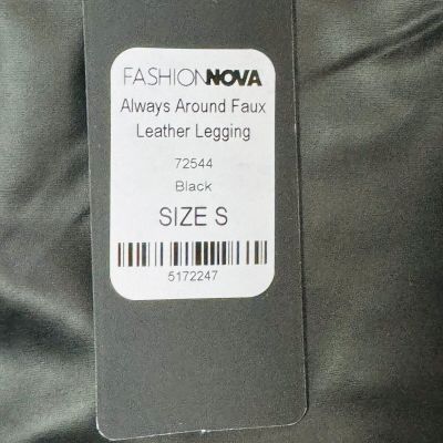 Fashion Nova Womens Faux Leather Tummy Tuck Leggings SMALL