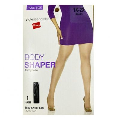 Hanes Style Essentials Body Shaper Pantyhose 1X - 2X Black