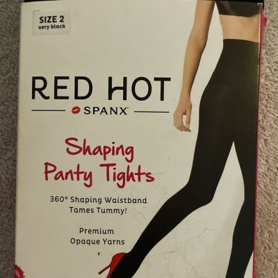 Women's Red Hot Spanx Shaping Panty Tights Tummy Shaping Waist Size 2 Very Black